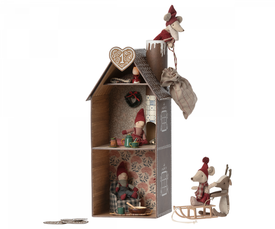 Maileg Cardboard Two-Story Gingerbread House
