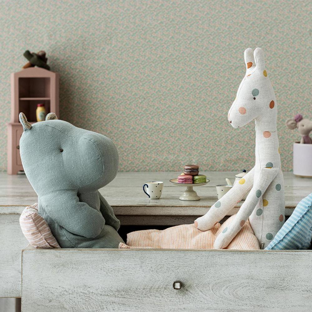 Maileg Safari Friends | Medium Hippo Chinos Green