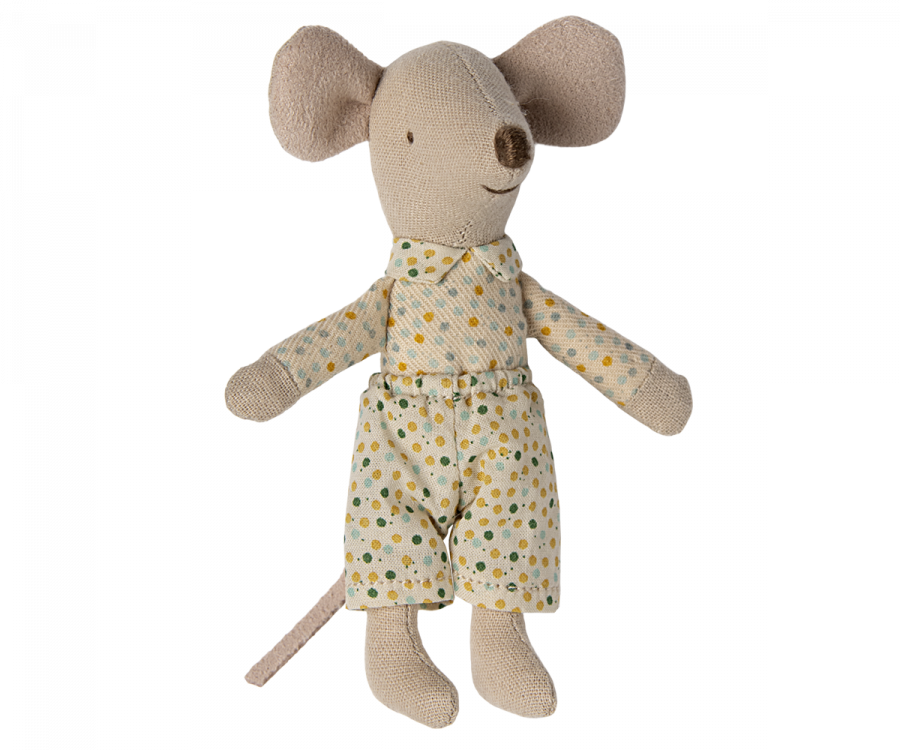 Maileg - Little Brother Mouse In Matchbox, Polka Dots