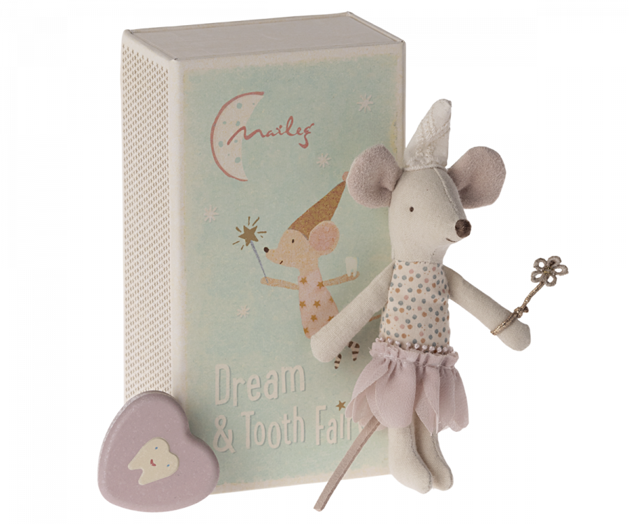 Maileg - Tooth Fairy Mouse, Little Sister In Matchbox
