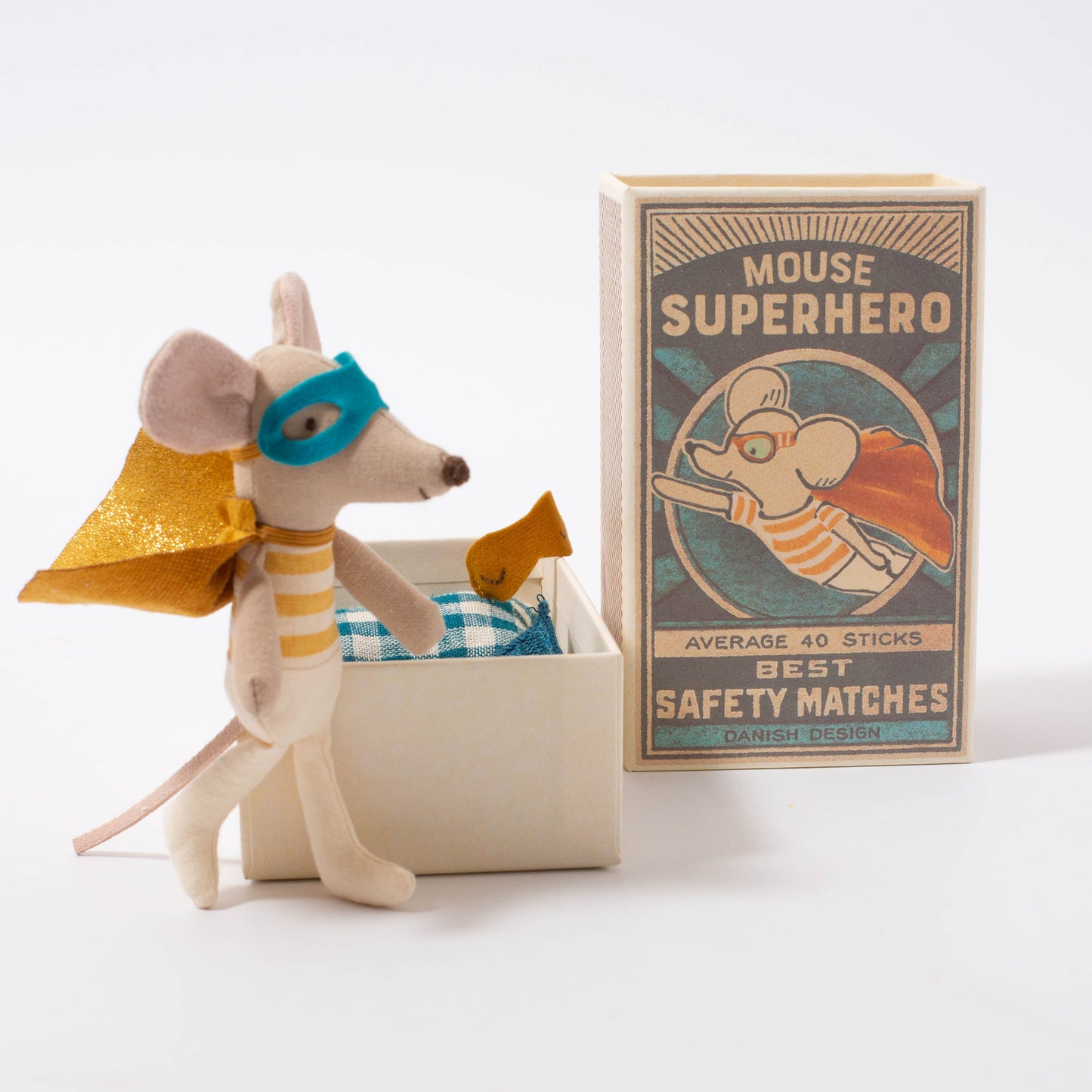Maileg Superhero Mouse | Little Brother In Matchbox