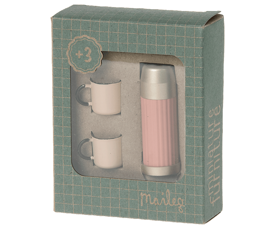 Thermos And Cups - Soft Coral