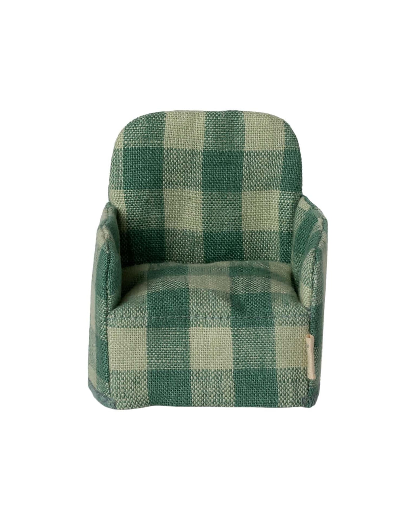 Maileg Folding Chair, Mouse - Green Check
