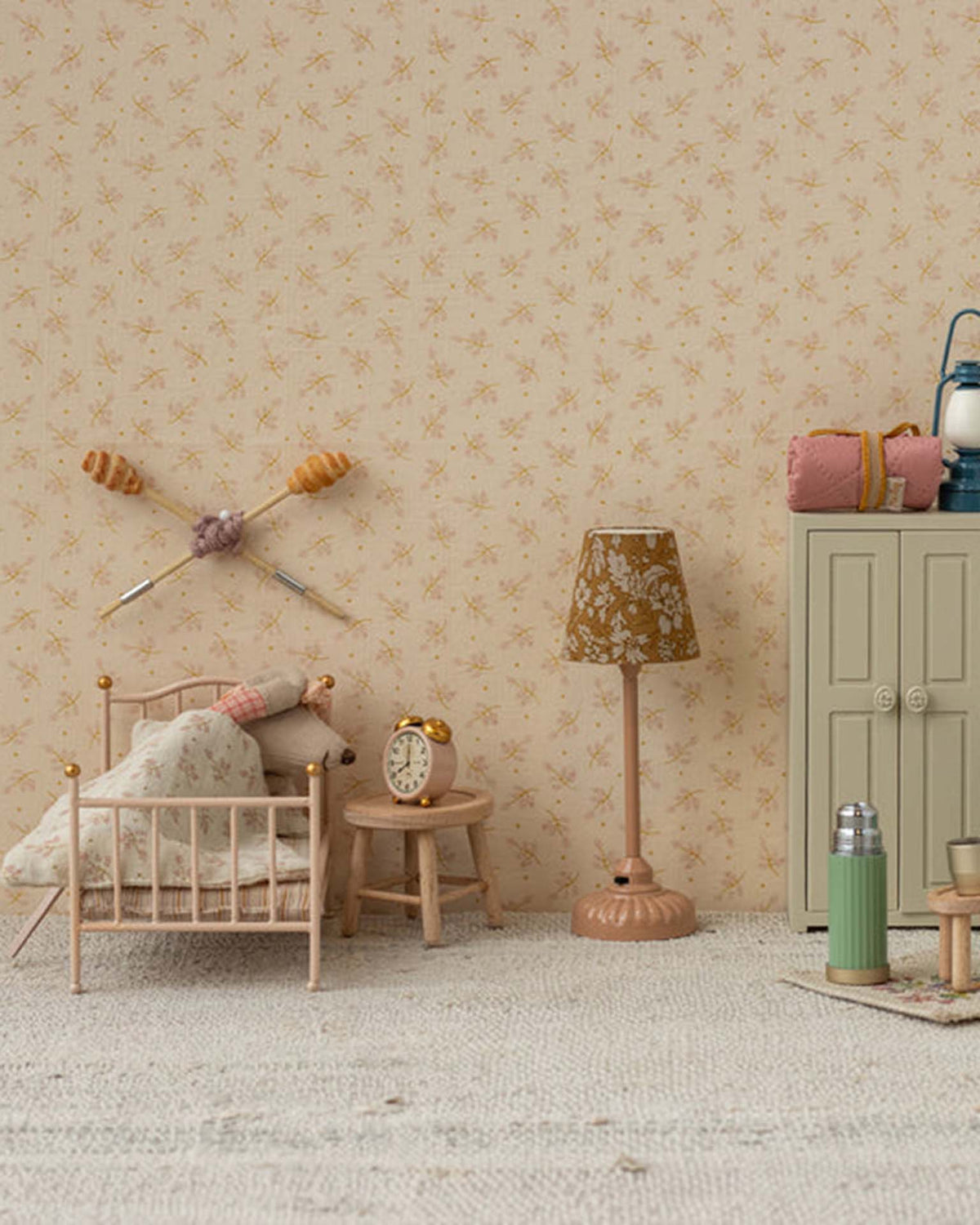 Maileg Mouse Alarm Clock In Powder