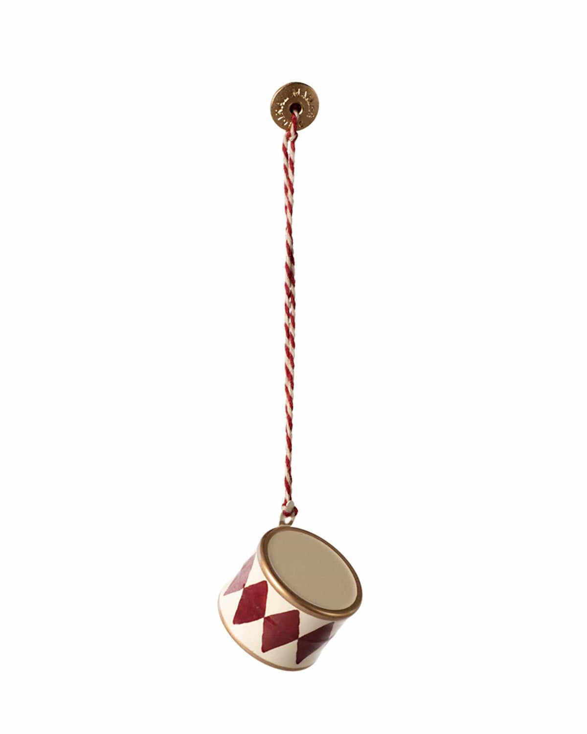 Maileg Small Drum Metal Ornament In Red