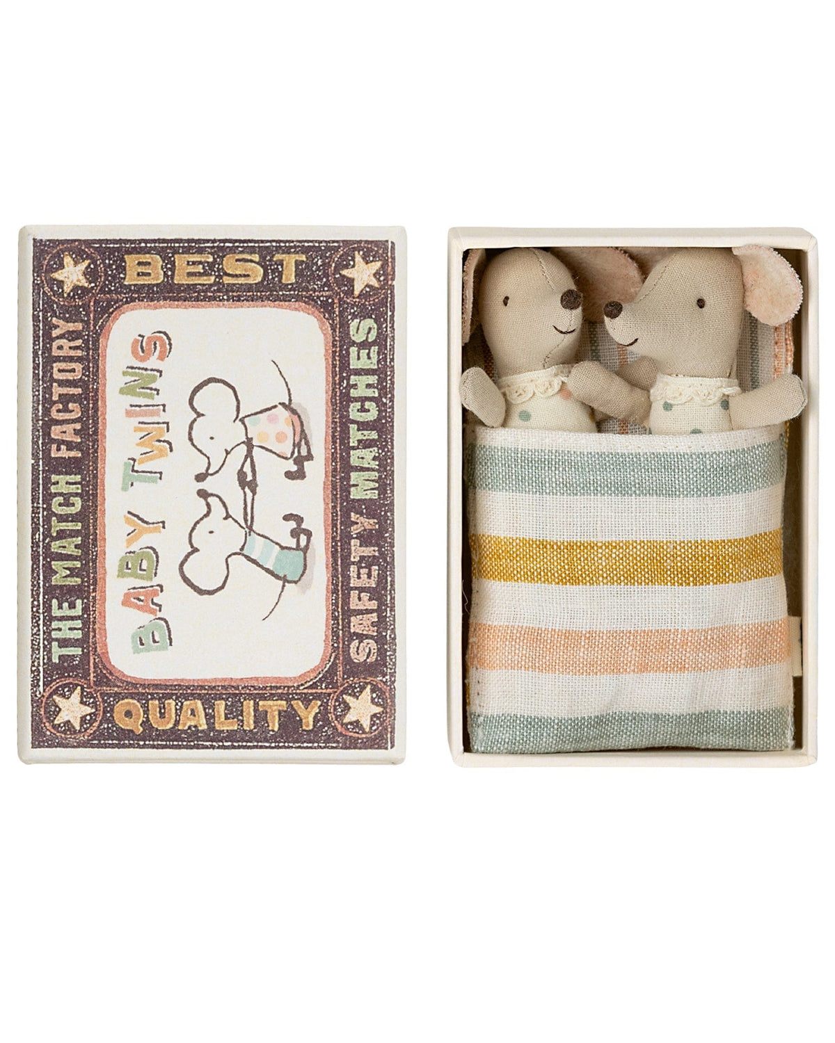 Maileg Twin Baby Mice In Matchbox