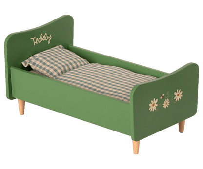 Maileg Wooden Bed For Teddy Dad - Dusty Green