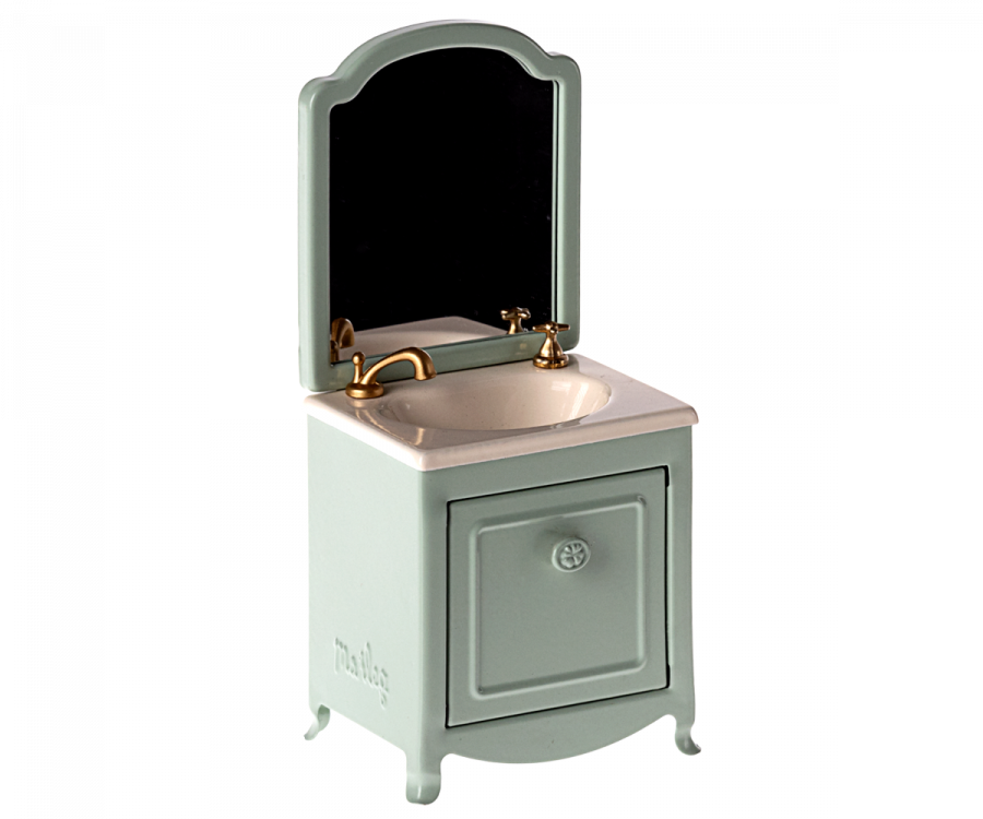  Maileg Sink Dresser With Mirror, Mouse - Mint