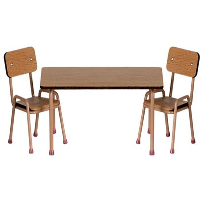  Maileg Table And Chair Set Mouse Dark Powder 