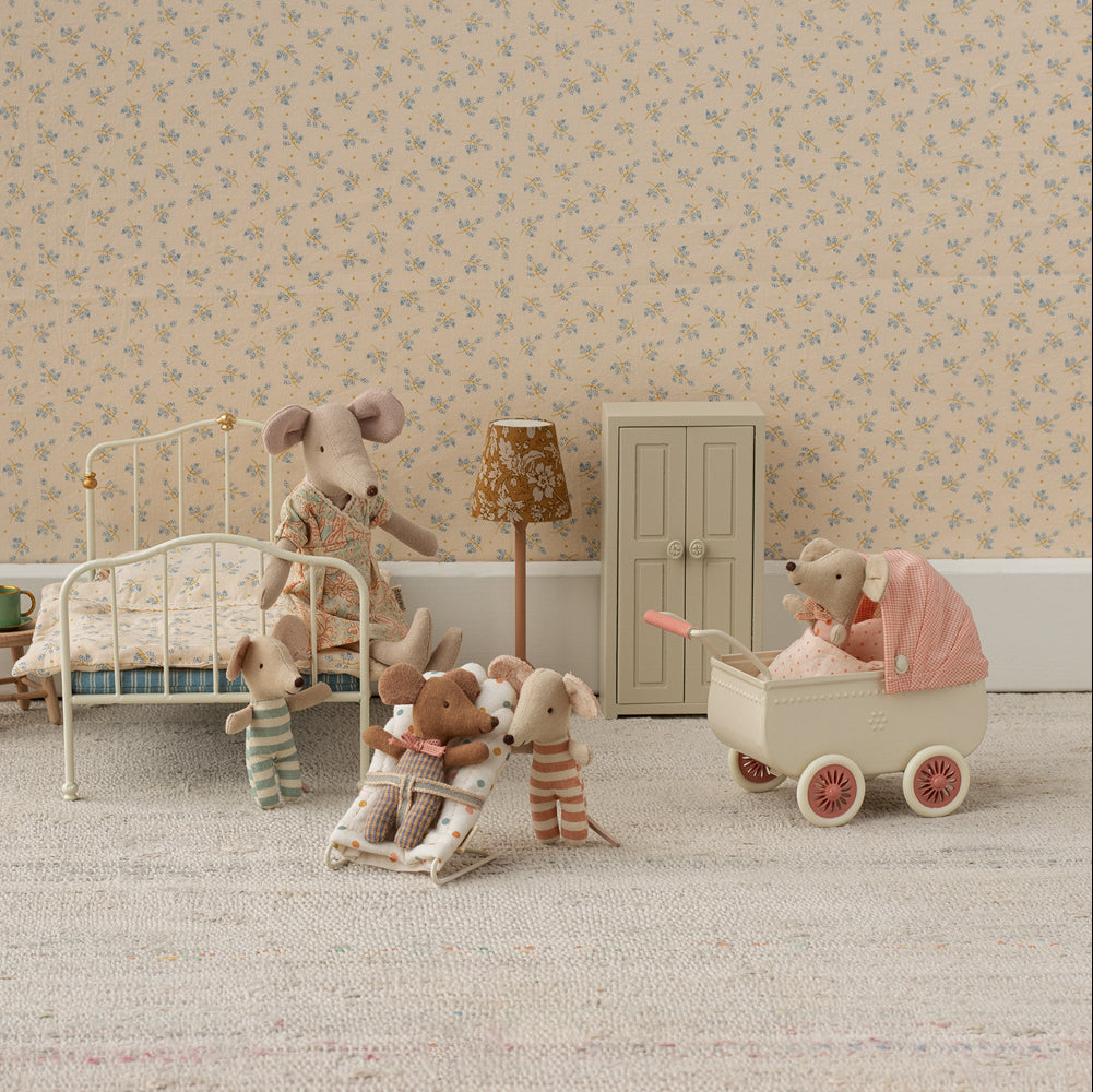Maileg Pram Mouse | Coral