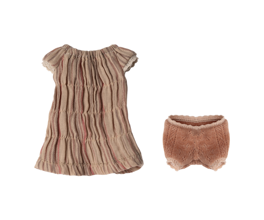 Maileg ETA MAY SS24 Dress And Underwear, Size 1