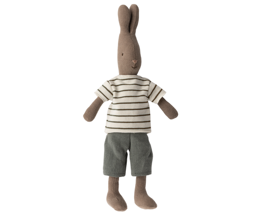 Maileg ETA MAY SS24 Rabbit Size 2, Brown - Striped Blouse And Pants
