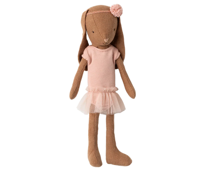  Maileg Bunny, Size 1 - Chocolate Brown - Ballet Suit And Skirt - Rose