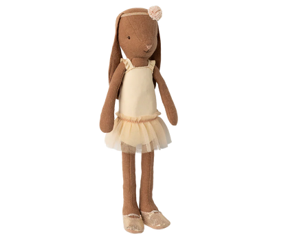  Maileg Bunny, Size 2 - Chocolate Brown - Ballet Suit And Skirt - Cream
