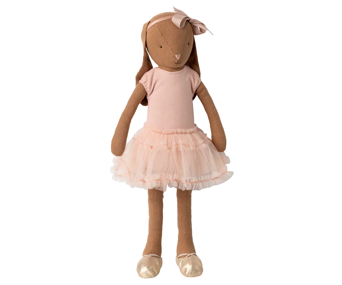  Maileg Bunny, Size 3 - Chocolate Brown - Ballet Suit And Skirt - Rose