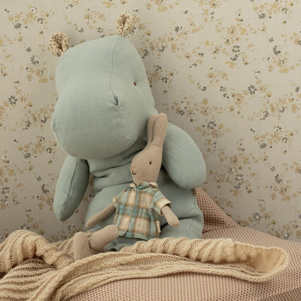 Maileg Safari Friends | Medium Hippo Blue Grey