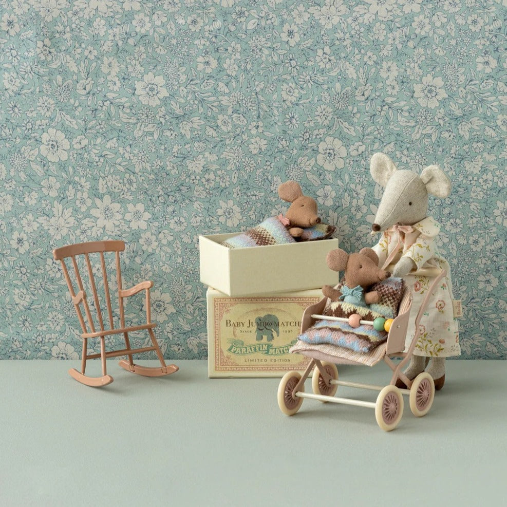 Maileg Sleepy Wakey Baby Mouse In Matchbox | Rose