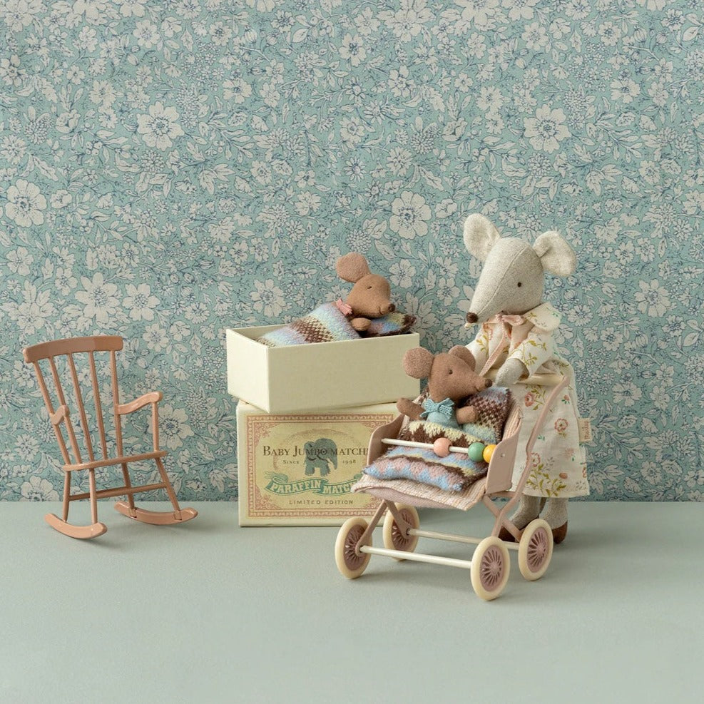 Maileg Sleepy Wakey Baby Mouse In Matchbox | Blue