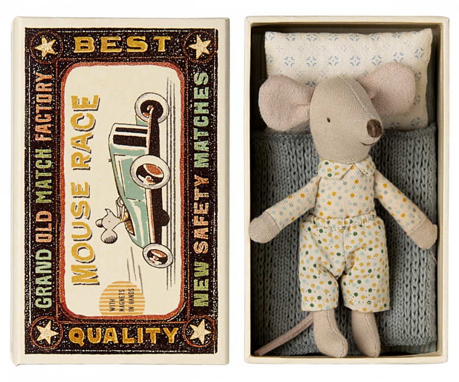  Maileg - Little Brother Mouse In Matchbox, Polka Dots