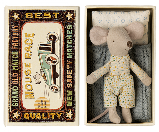  Maileg - Little Brother Mouse In Matchbox, Polka Dots