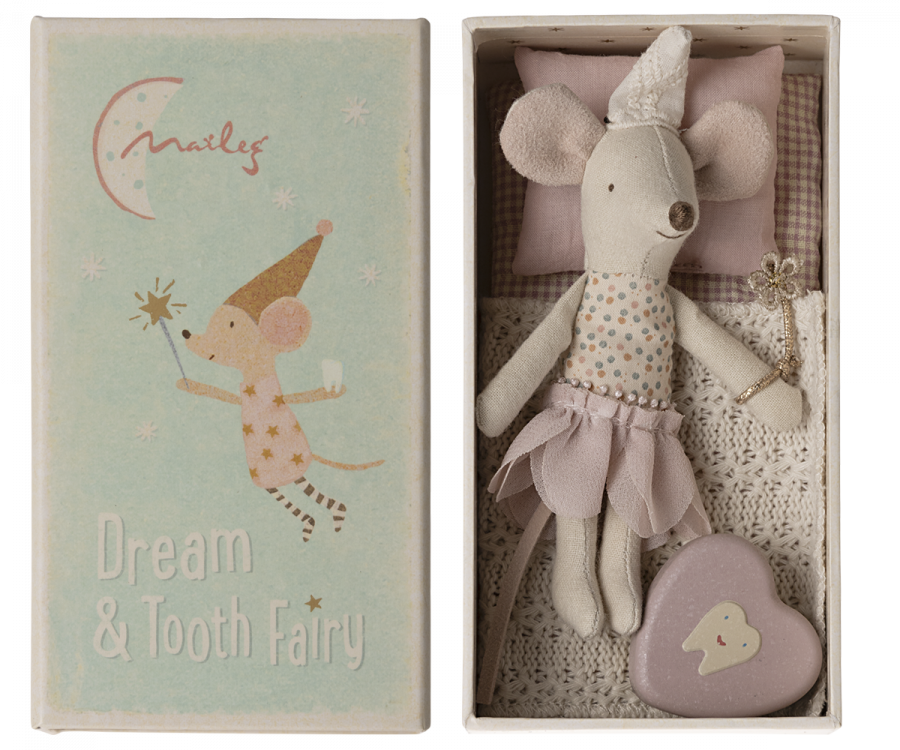  Maileg - Tooth Fairy Mouse, Little Sister In Matchbox