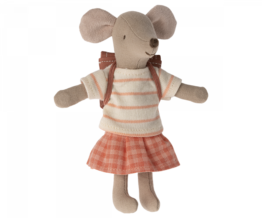 Maileg ETA JUNE SS24 Tricycle Mouse, Big Sister - Coral