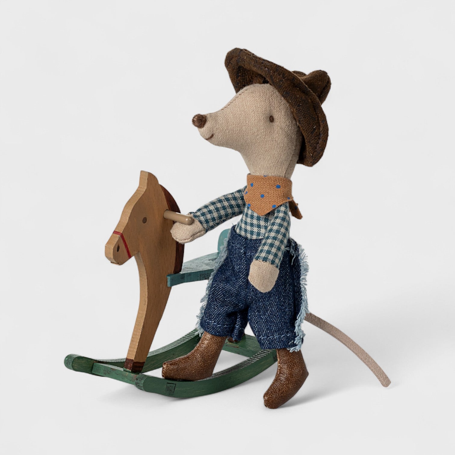 Maileg Cowboy Mouse On Rocking Horse | Little Brother