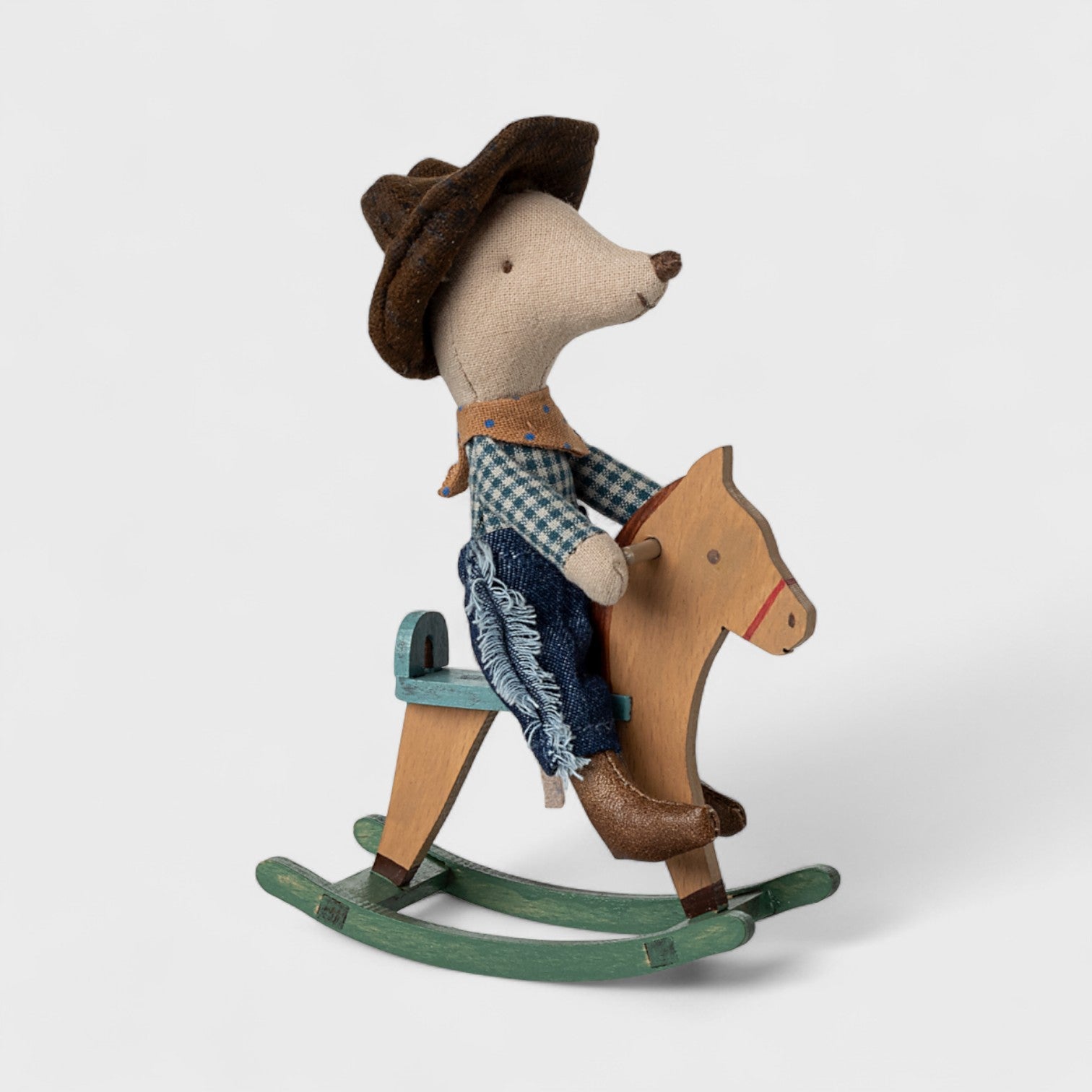 Maileg Cowboy Mouse On Rocking Horse | Little Brother