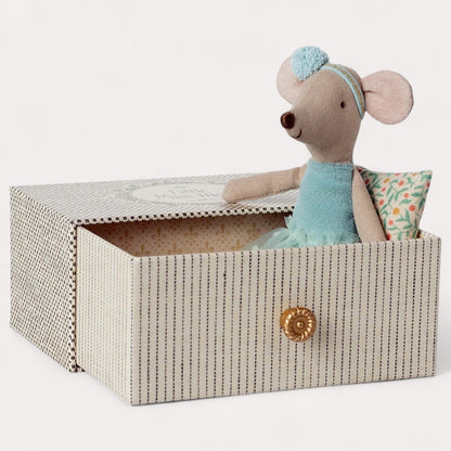 Maileg Dance Mouse In Daybed | Little Sister (Blue)