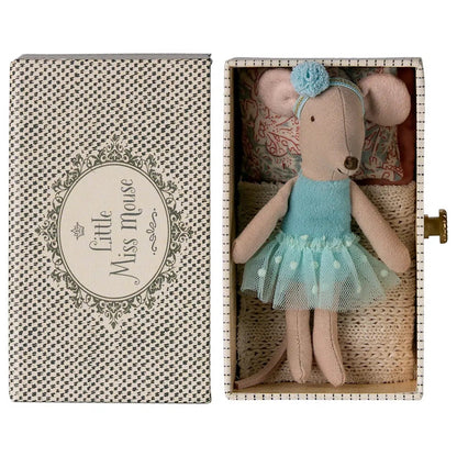 Maileg Dance Mouse In Daybed | Little Sister (Blue)