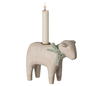 Maileg Wooden Candle Holder - Mint Lamb