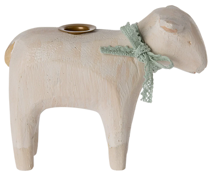  Maileg Wooden Candle Holder - Mint Lamb