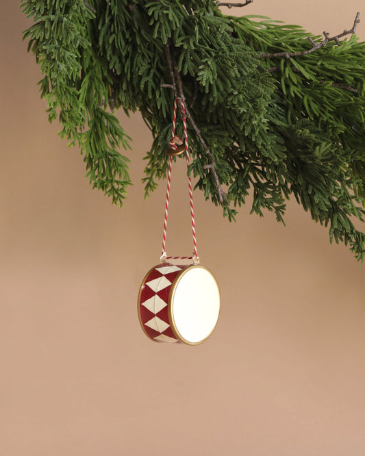  Maileg Metal Ornament, Large Drum - Red