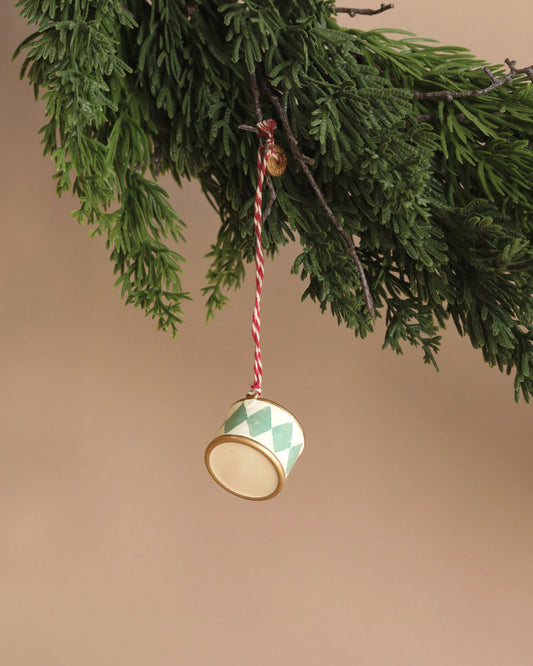 Maileg Metal Ornament, Small Drum - Mint
