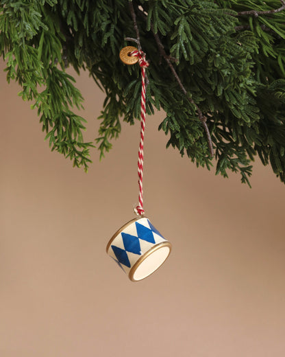  Maileg Metal Ornament, Small Drum - Dark Blue