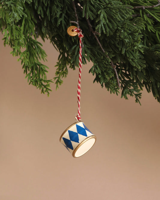  Maileg Metal Ornament, Small Drum - Dark Blue