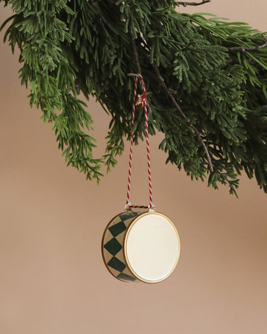  Maileg Metal Ornament, Large Drum - Dark Green
