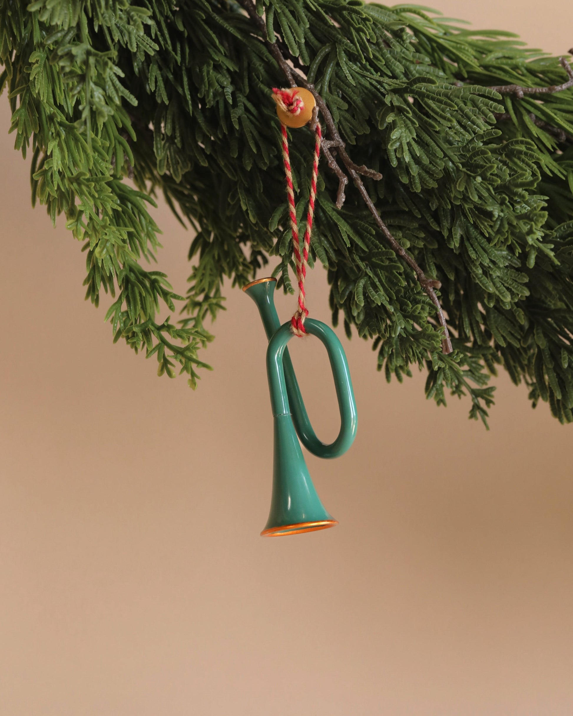  Maileg Metal Ornament, Trumpet - Dark Green