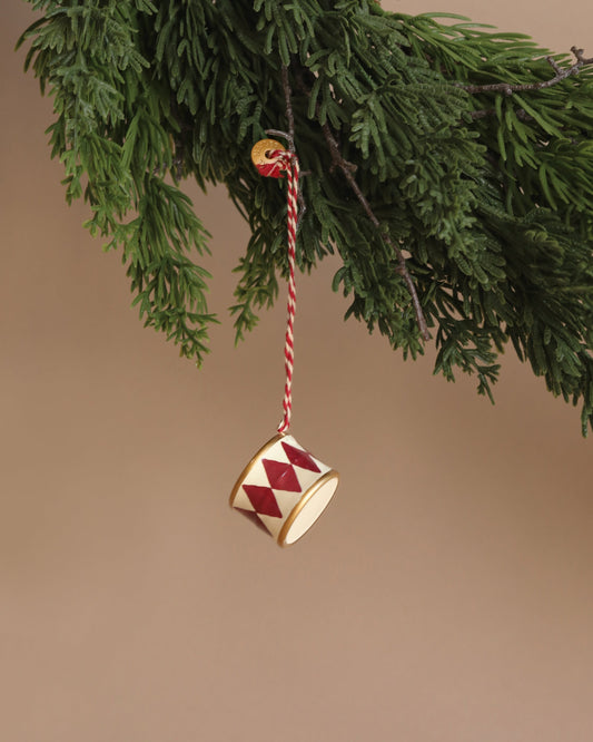  Maileg Metal Ornament, Small Drum - Red