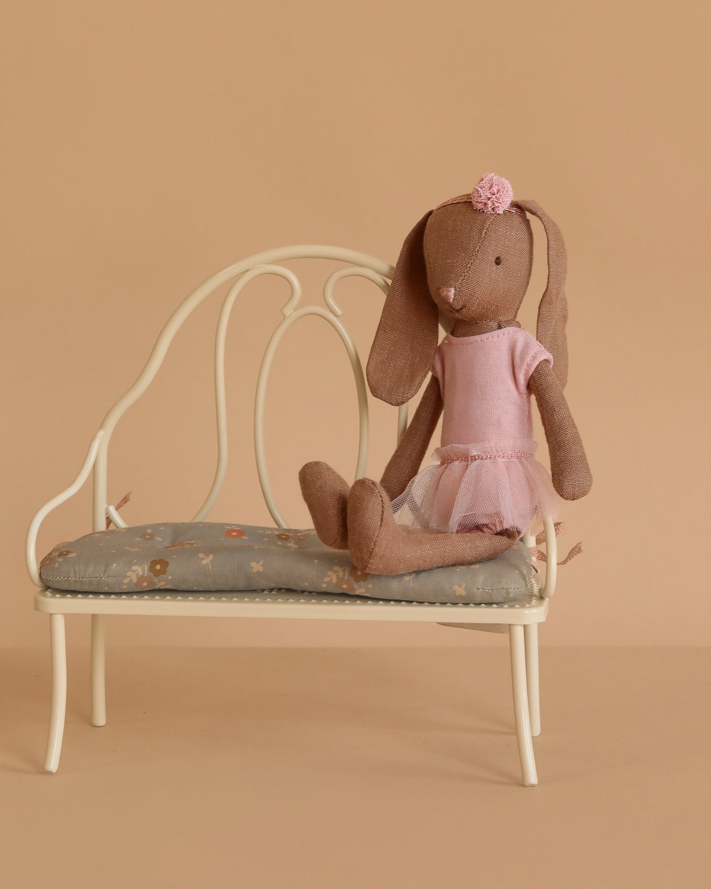  Maileg Bunny, Size 1 - Chocolate Brown - Ballet Suit And Skirt - Rose
