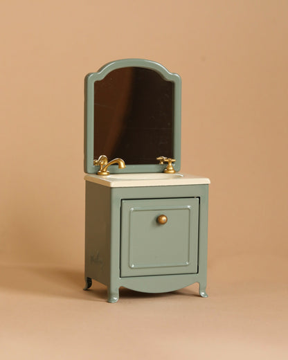  Maileg Sink Dresser With Mirror, Mouse - Mint