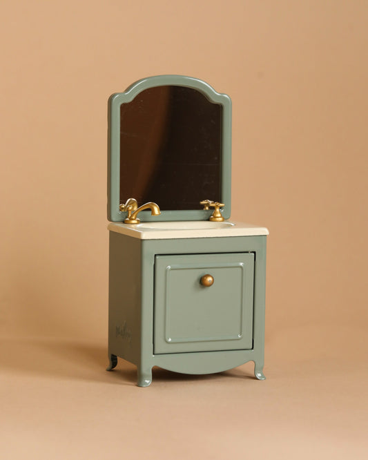  Maileg Sink Dresser With Mirror, Mouse - Mint