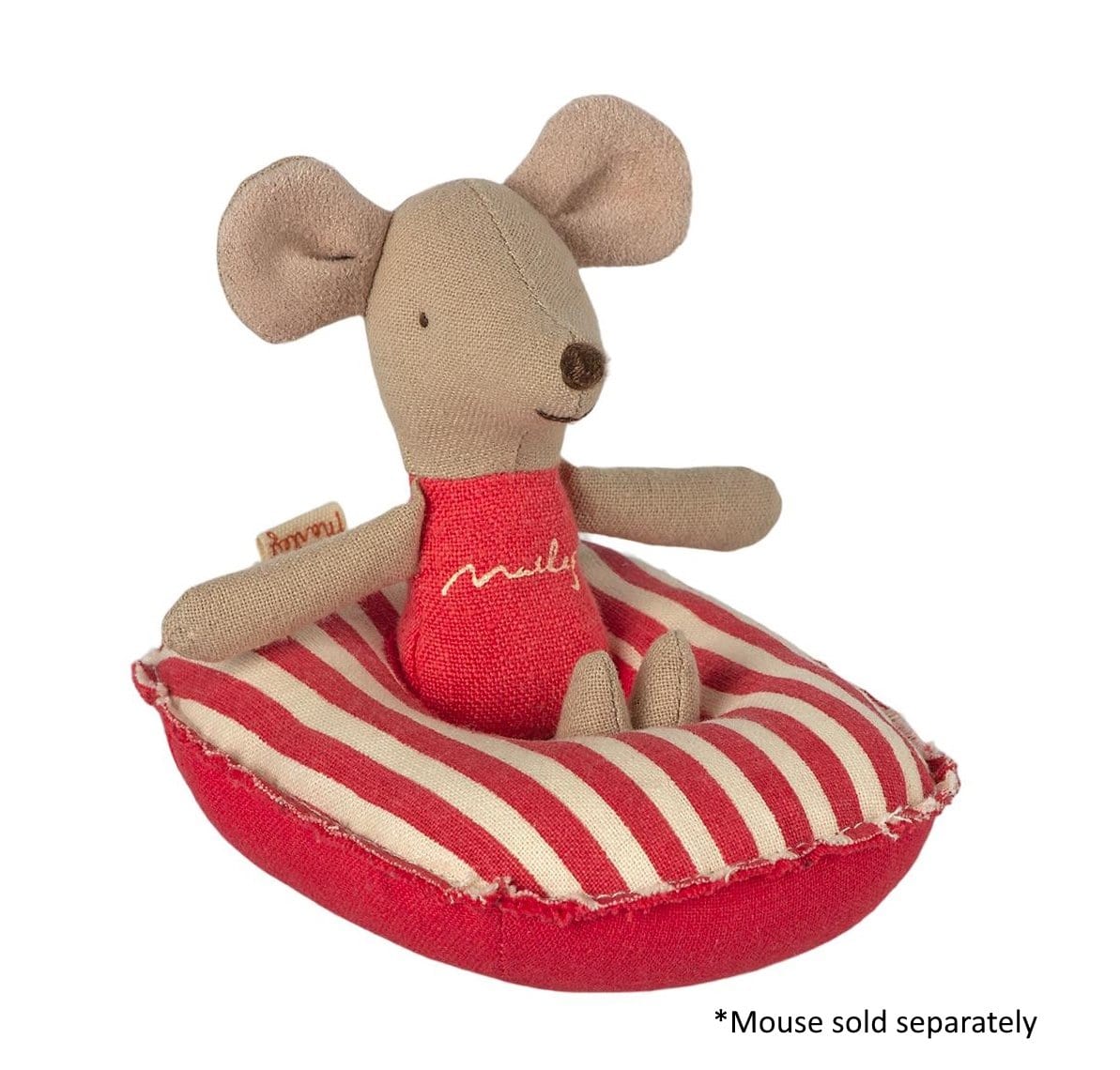  Maileg Rubber Boat Small Mouse Red Stripe
