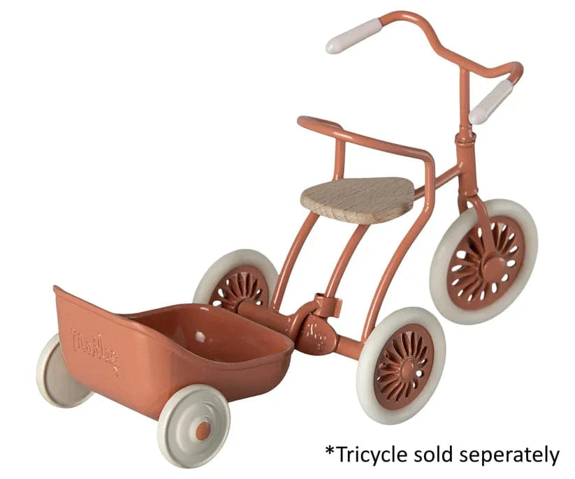  Maileg Tricycle Trailer Mouse Coral