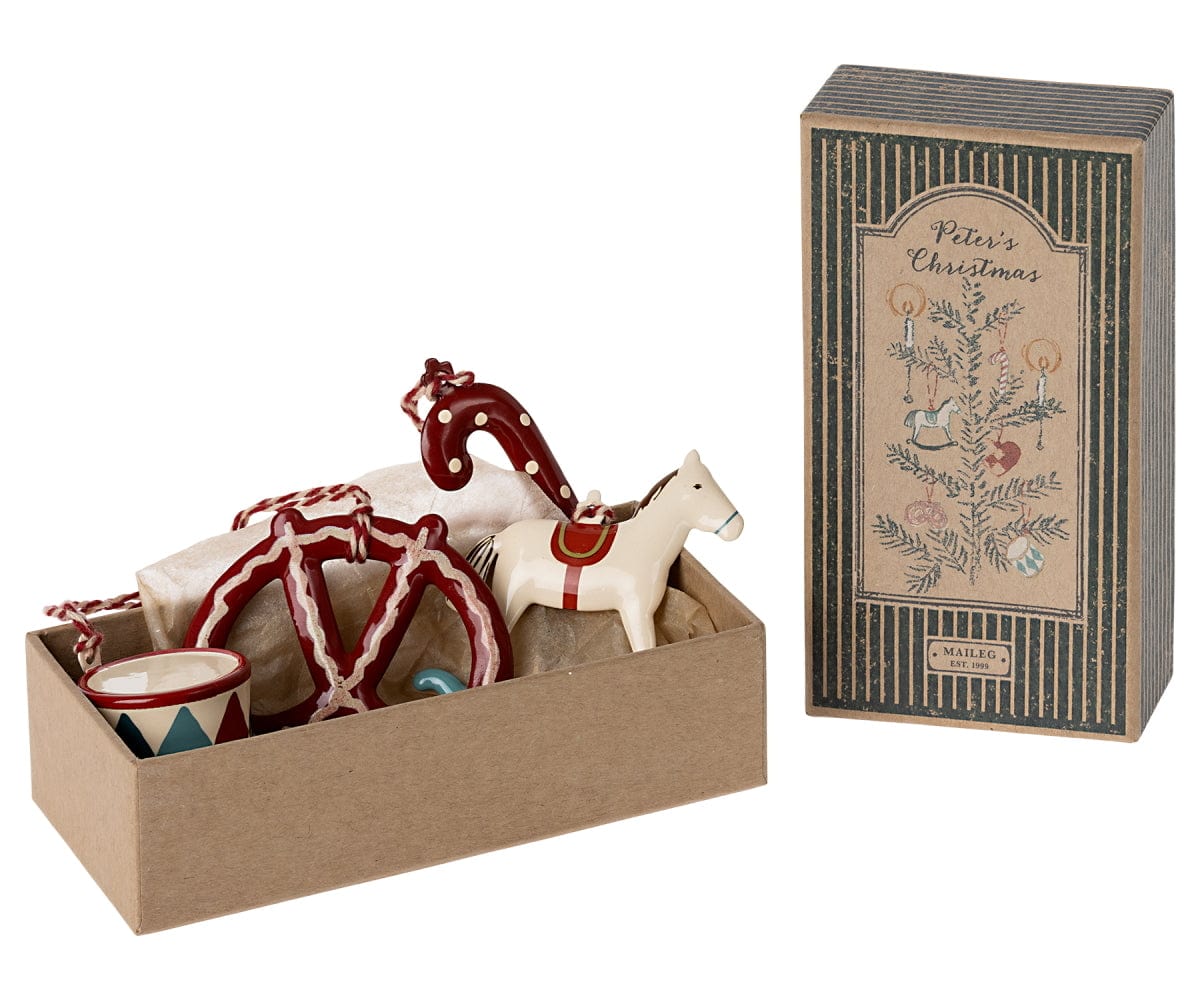  Maileg Metal Ornament Set Peter's Christmas New