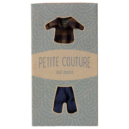 Maileg Brown Checked Shirt And Pants | Dad Mouse