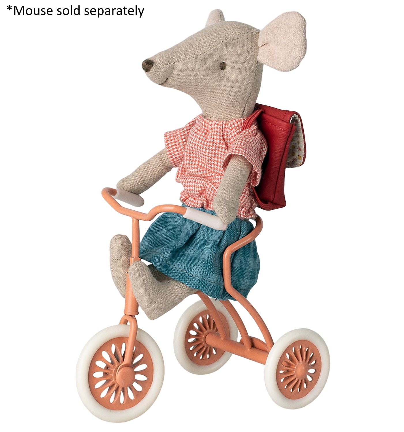  Maileg Abri A Tricycle For Mouse Coral