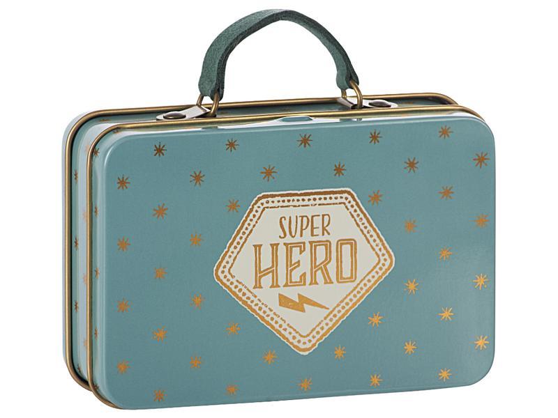  Maileg Metal Suitcase Blue Gold Stars