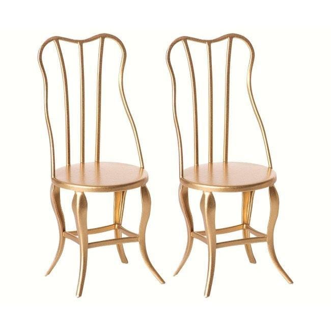 Maileg Vintage Chairs Micro Gold 2 Piece