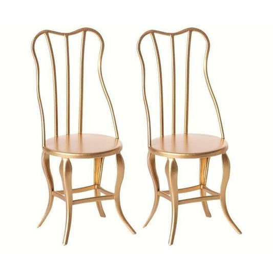  Maileg Vintage Chairs Micro Gold 2 Piece